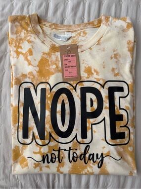 NOPE Not Today Tie-Dye Graphic Tee - Black & Mustard